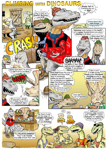 Climbing with Dinosaurs cartoon